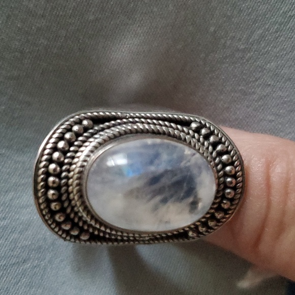 SG's Rainbow Moon Stone Ring made in India - Picture 10 of 16